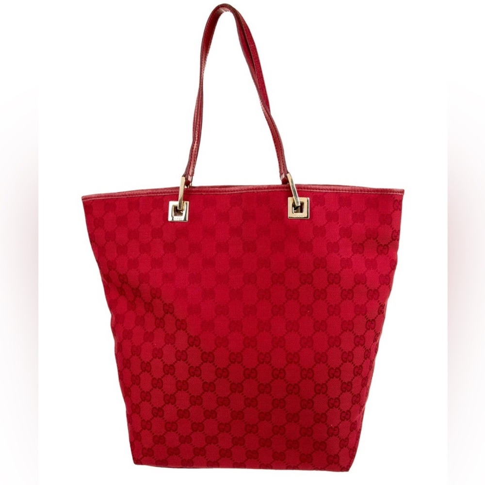 Gucci Red Canvas Tote